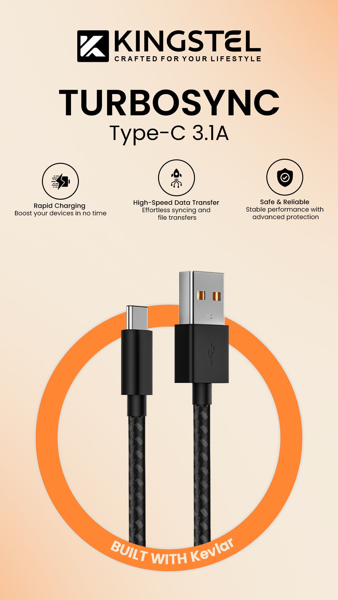 TURBOSYNC – Type-C 3.1A USB Cable